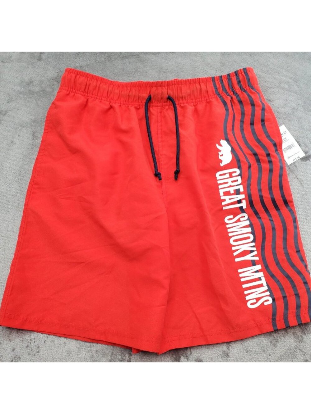 New Mens M Swim Trunks Shorts Life Guard Red Pool Beach Smoky Mountains Resort